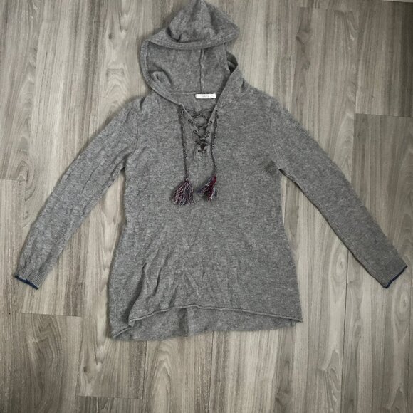 Subtle Luxury Cashmere Sweater Hooded Long Sleeve Kangaroo Pockets Womens S/M - Picture 6 of 8